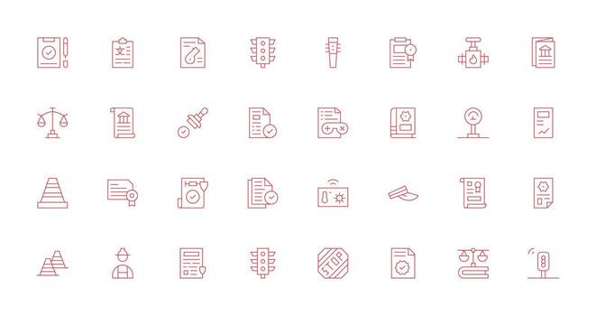 32 regulación íconos en Delgado línea estético sencillo íconos para interfaz y wireframes vector