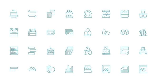Thin Line Icons from Stacked Set with 32 Vectors Icon Pack for UI
