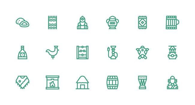 Strong Stroke Line Icons from Traditional Set with 18 Vectors Essential Icons for Rapid UI Building
