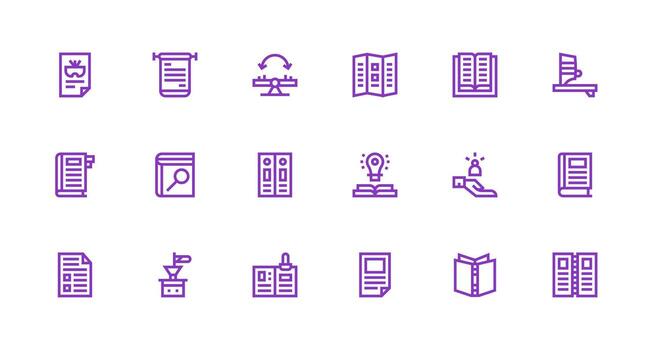 Manual Icon Collection with 18 Strong Stroke Line Designs Scalable Icons for Cross-Platform Interfaces vector