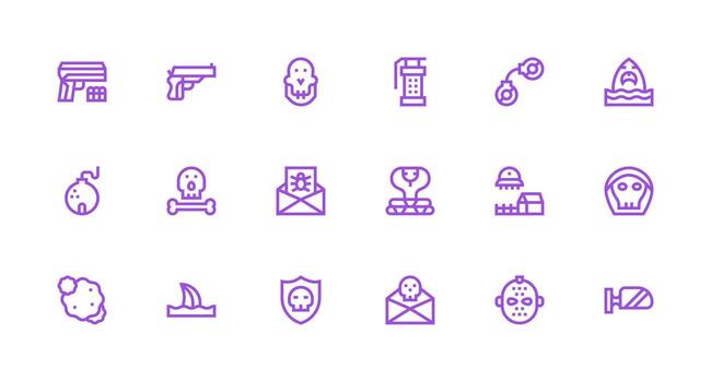 fuerte carrera línea íconos desde amenaza conjunto con 18 vectores flexible icono sistema para web interfaces
