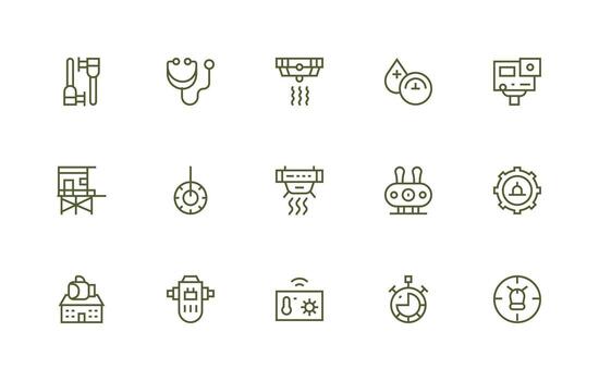 regular línea íconos desde supervisión conjunto con 15 vectores organizado icono paquete para rápido acceso