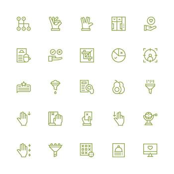 25 Medium Stroke Outline Style Icons from Selection Collection Simple Icons for Interface and Wireframes vector
