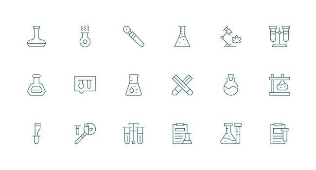 Experimentation featuring 18 Icons in Minimal Line Design Customizable Icon Series for Mobile Screens vector