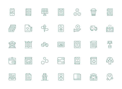 Light Line Style Collection Icons with 35 Vectors Quick Access Icons for UI Development