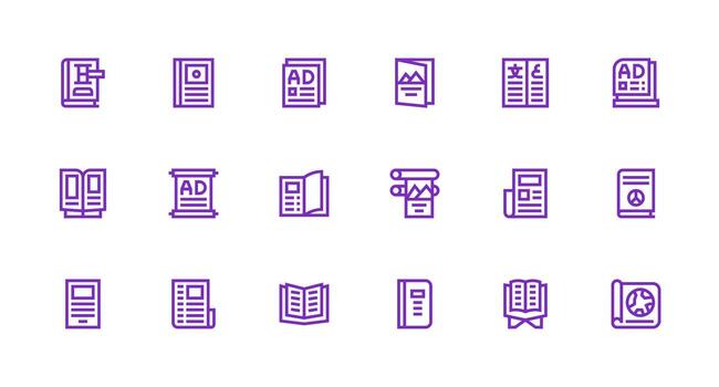 18 fuerte carrera línea íconos para folleto gráficos sencillo íconos para interfaz y wireframes vector