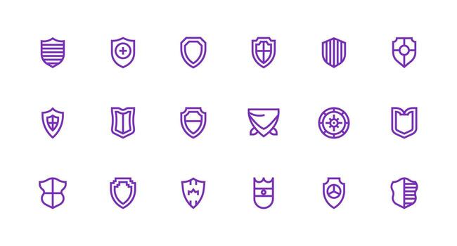 18 Icons for Impenetrable in Strong Stroke Line Format Customizable Icon Series for Mobile Screens vector