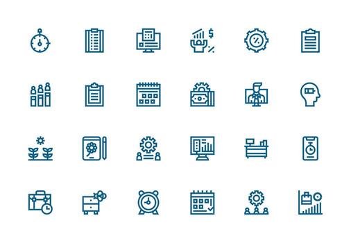 Thick Line Line Icons from Productivity Set with 24 Vectors Neat Icon Set