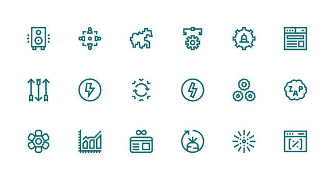 Dynamic Design Icons featuring 18 in Strong Stroke Line Style Simple Icon Pack vector