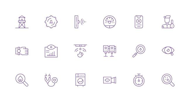 18 íconos para supervisión en mínimo línea formato íconos construido para visual consistencia paquete vector