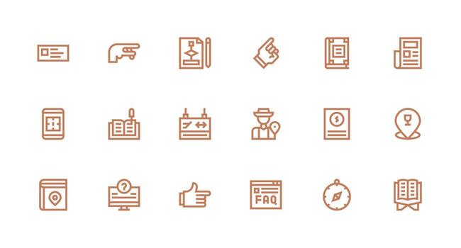 guía diseño íconos presentando 18 en fuerte carrera línea estilo íconos construido para visual consistencia paquete vector