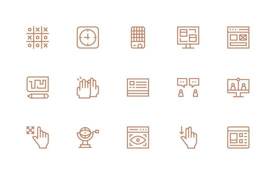 Regular Line Icons from Interactive Set with 15 Vectors Dashboard Icon Series
