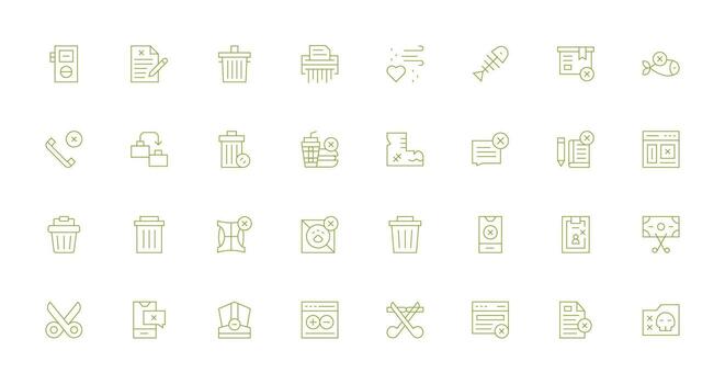 Thin Line Icons from Delete Set with 32 Vectors Compact Icon Pack