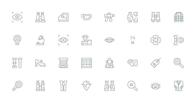 Detail Design Icons featuring 32 in Thin Line Style Complete Icon Set for Mobile Apps vector