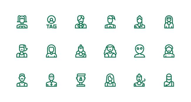 Strong Stroke Line Style User Icon Icons with 18 Vectors Lightweight Icon Series for Fast Prototypes