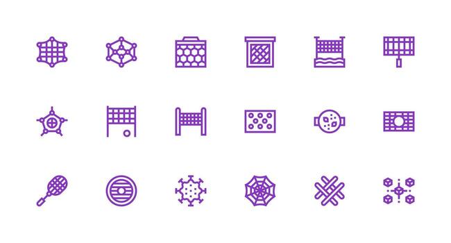 Mesh Visual Pack containing 18 Strong Stroke Line Icons Flexible Icon System for Web Interfaces vector