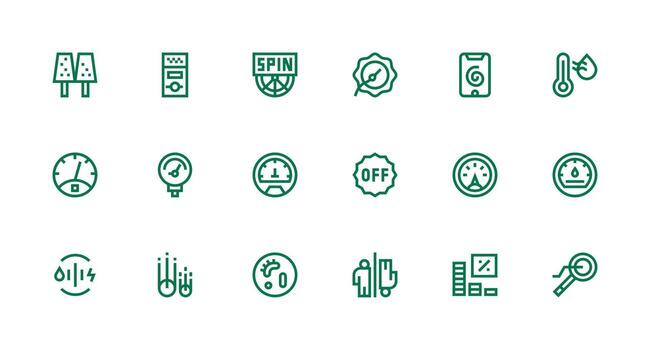 18 Strong Stroke Line Style Icons from Indicator Collection Icon Collection Set vector