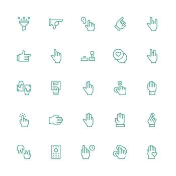 Select Icon Set with 25 Medium Stroke Outline Graphics Scalable Icons for All Themes vector