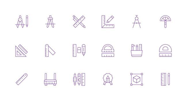 18 Minimal Line Vectors for Drafting Theme Simple Icon Pack