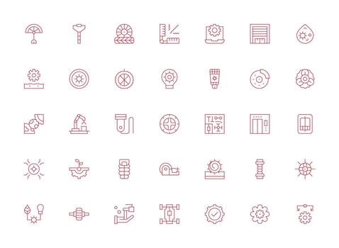 Light Line Icons from Mechanism Set with 35 Vectors Interface Icons for Daily Use