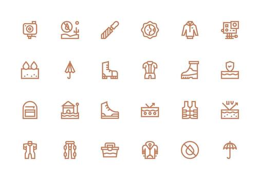 Thick Line Line Icons from Waterproof Set with 24 Vectors Icons Built for Visual Consistency Pack