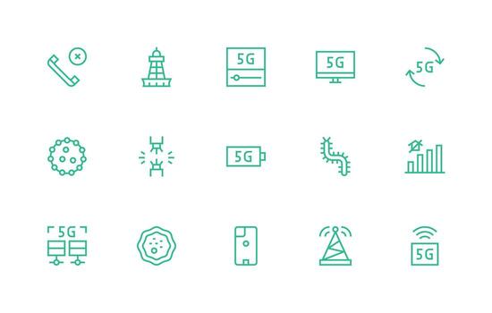 15 Regular Line Icons for Cellular Graphics General Use Icon Pack vector