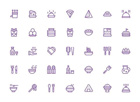 35 regular limpiar línea estilo íconos desde servicio colección de múltiples fines icono conjunto vector