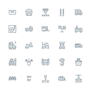 25 Medium Stroke Outline Icons for Load Graphics Web and App Icon Pack Collection vector