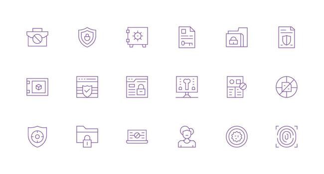 Minimal Line Icons from Data Protection Set with 18 Vectors Multi-Purpose Icon Pack for Templates