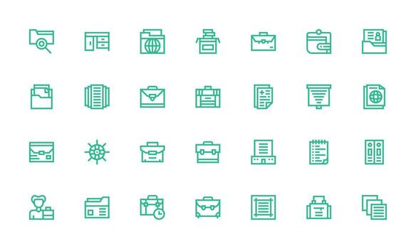 Bold Line Icons from Documents Set with 28 Vectors Responsive Icon Set for Flexible Layouts
