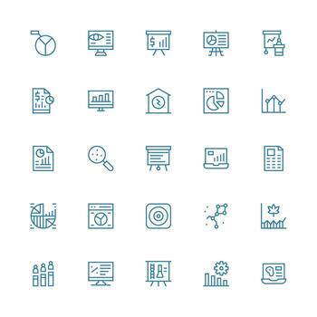 grafico icono conjunto con 25 medio carrera contorno gráficos organizado paquete para proyecto bienes vector