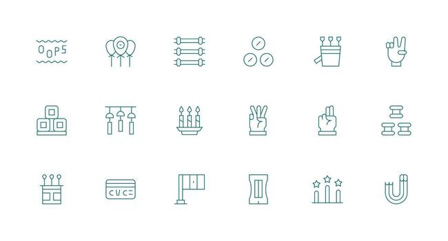 mínimo línea estilo Tres íconos con 18 vectores ligero icono serie