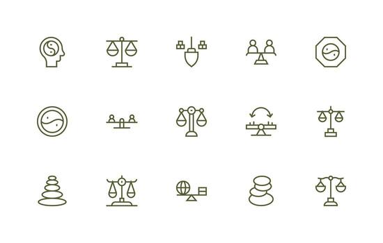 15 Regular Line Vectors for Equilibrium Theme Icons Built for Visual Consistency Pack