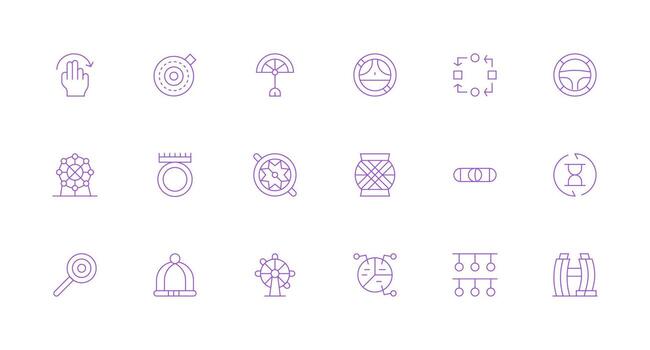 18 Minimal Line Icons for Circular Graphics Smart Icon Collection vector