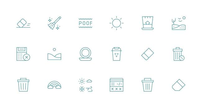 18 Icons for Clear in Minimal Line Format All-Purpose Icon Design Pack vector
