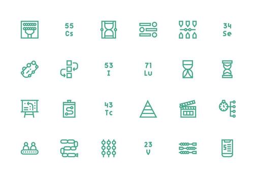 24 Sequence Icons in Thick Line Line Aesthetic Multi-Style Icons for Creative Projects vector