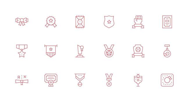 Merit featuring 18 Icons in Minimal Line Design Lightweight Icon Series for Fast Prototypes vector