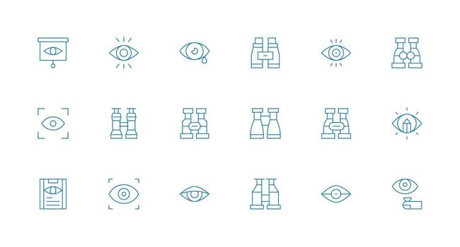 observar visual paquete conteniendo 18 mínimo línea íconos alta calidad icono paquete vector