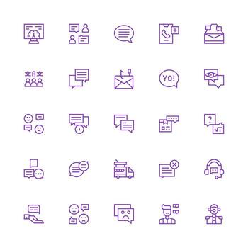 Medium Stroke Outline Icons from Response Set with 25 Vectors Minimal Icon Set for Interface Projects