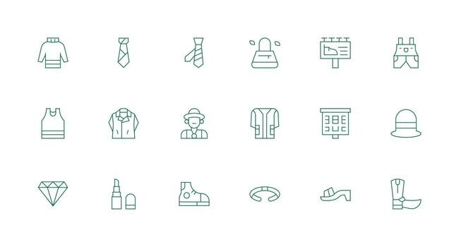 18 Minimal Line Icons for Fashion Graphics Quick Access Icons for UI Development vector