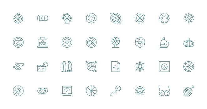 Thin Line Style Circular Icons with 32 Vectors All-Purpose Icon Design Pack