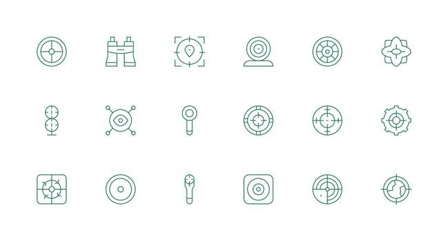 Scope featuring 18 Icons in Minimal Line Design Well-Structured Icons for Creative Use vector