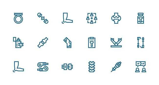 18 Icons for Joint in Strong Stroke Line Format All Device Compatible Icon Set vector