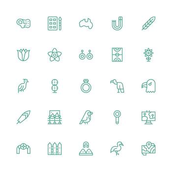 contorno presentando 25 íconos en medio carrera contorno diseño completamente editable icono conjunto para web vector