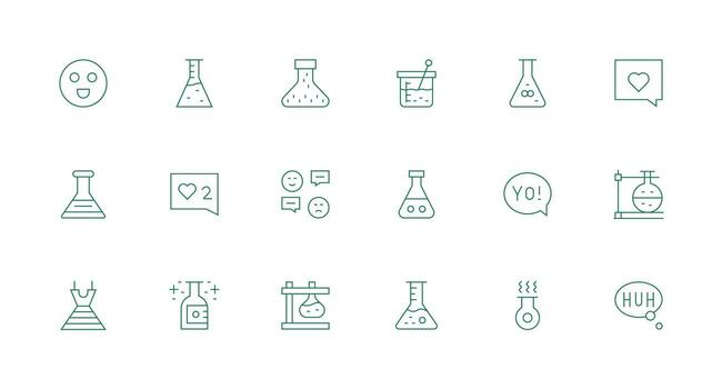 reacción conjunto con 18 mínimo línea íconos esencial íconos para rápido ui edificio vector