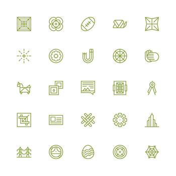 Medium Stroke Outline Icons from Lines Set with 25 Vectors Multi-Purpose Icon Pack for Templates