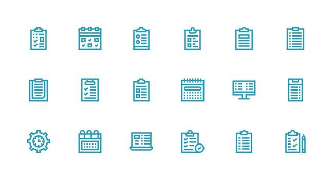 18 fuerte carrera línea íconos para Tareas gráficos neutral estilo íconos para ninguna proyecto vector