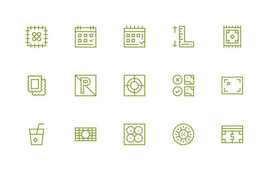 15 Icons for Square in Regular Line Format Icon Collection Set vector