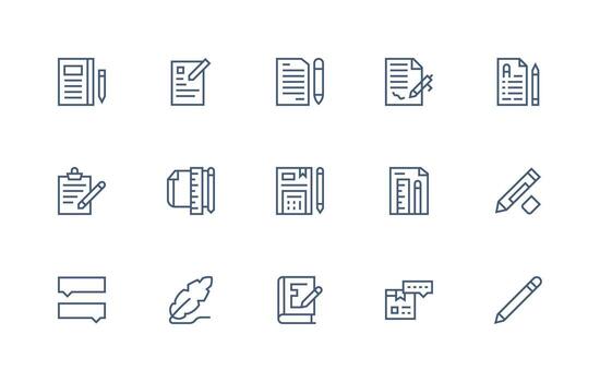 15 Annotation Icons in Regular Line Aesthetic All Device Compatible Icon Set vector