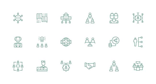 Minimal Line Style Collaboration Icons with 18 Vectors Scalable Icons for Cross-Platform Interfaces